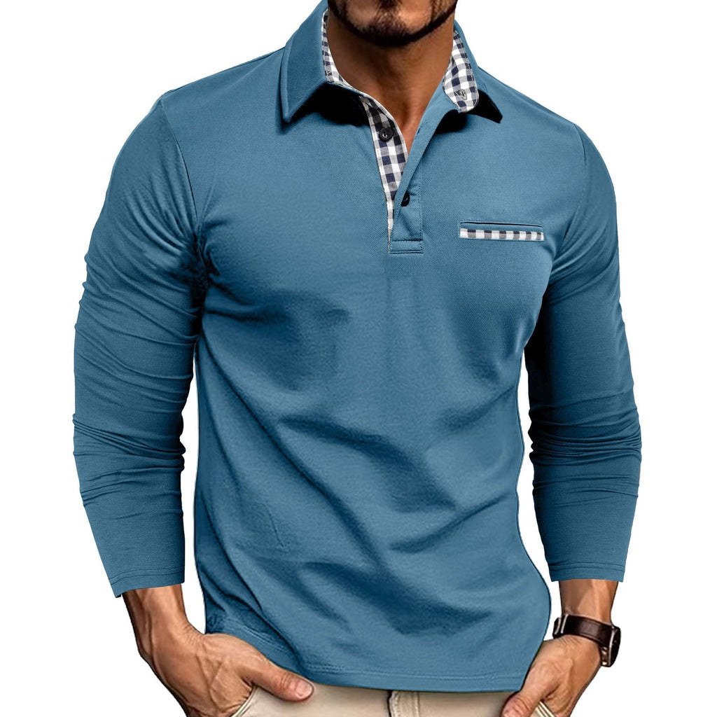 Men's V Neck Sweater with Shirt Collar | R&B
