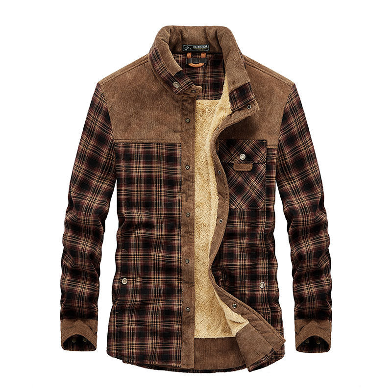 Men's Plaid Winter Shirt with Warm Lining | R&B