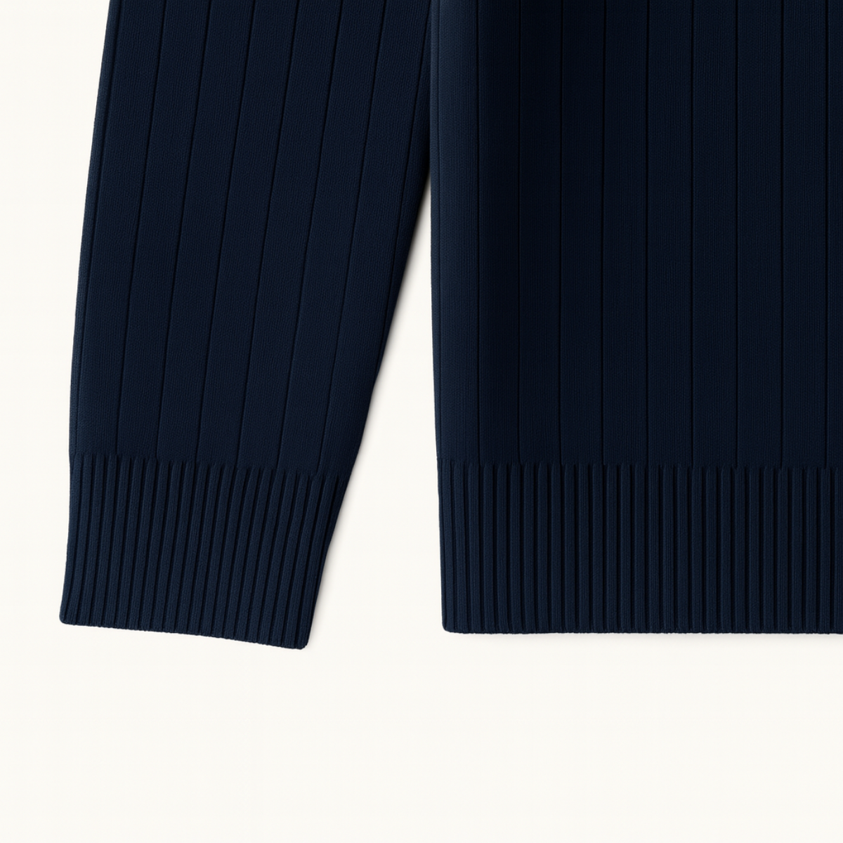 Men's Ribbed Knit Sweater with Half Zip Collar | R&B