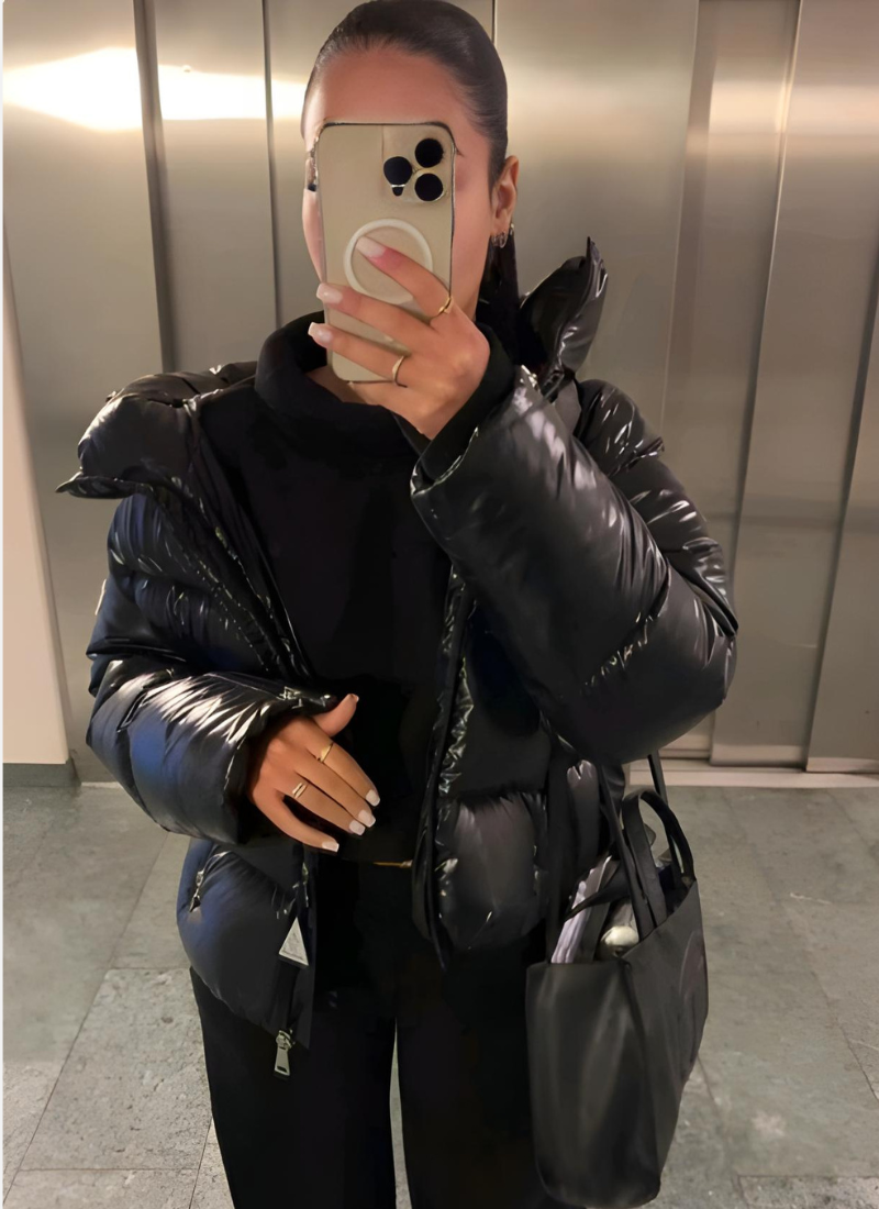 Women's Oversized Cotton Puffer Jacket with Hood | R&B