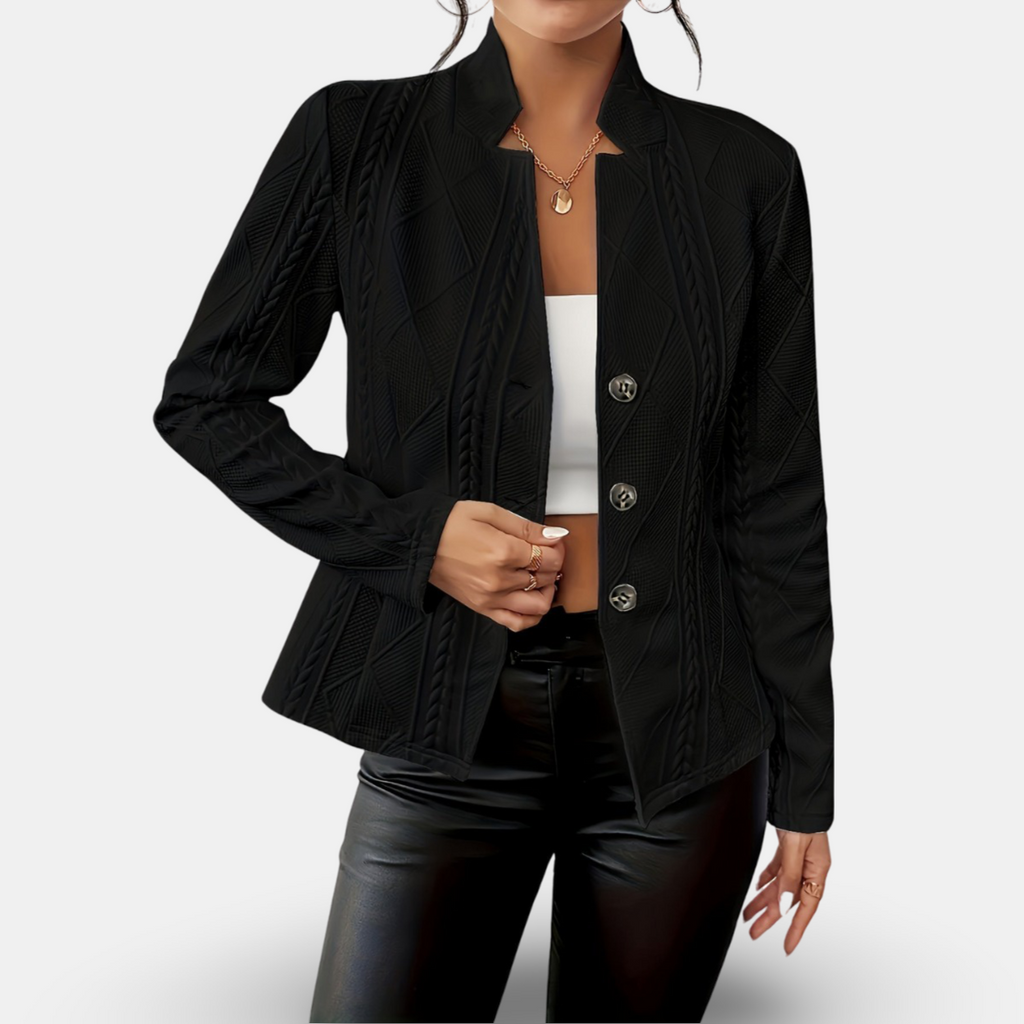 Women's Jacket with Structured Design and Button Closure - Image 3