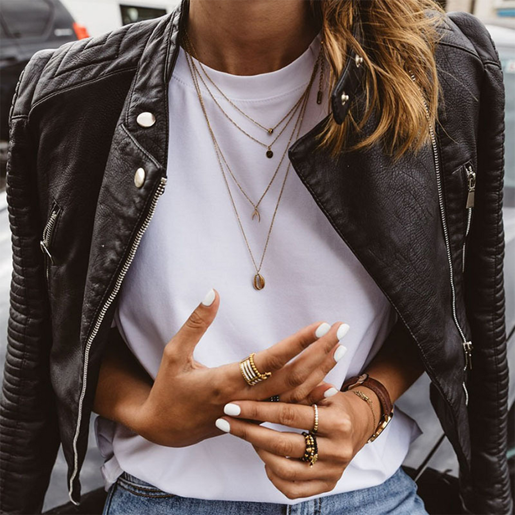 Women's Faux Leather Biker Jacket with Slim Fit