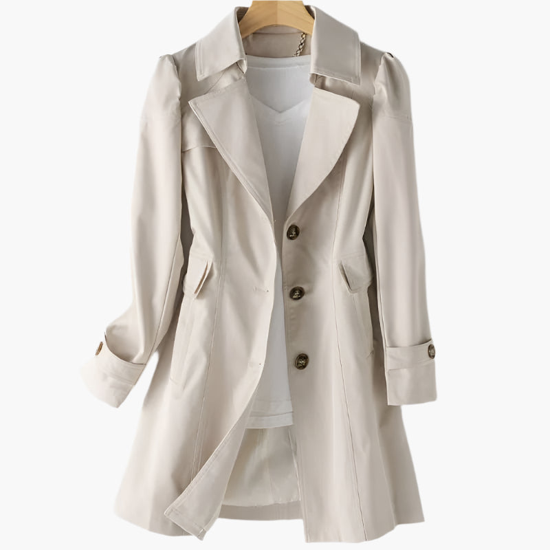 Trench Coat Women's Tailored Fit with Button Closure - Image 1