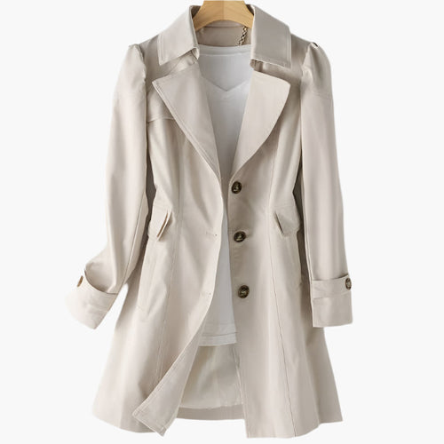 Trench Coat Women's Tailored Fit with Button Closure - Image 1