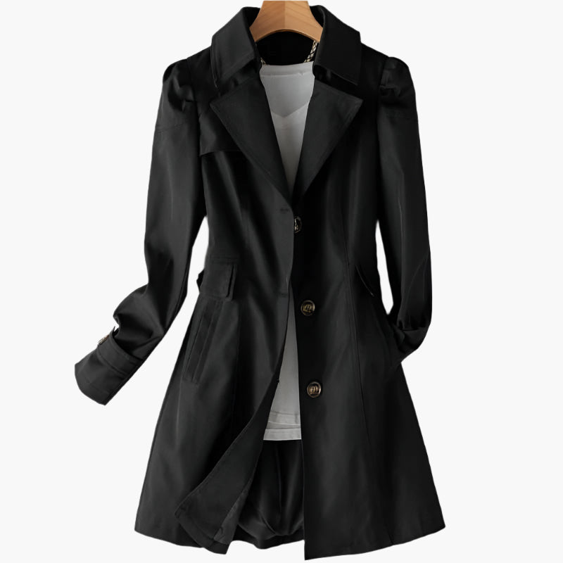 Trench Coat Women's Tailored Fit with Button Closure - Image 2