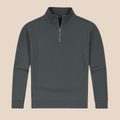 Men's Ribbed Knit Sweater with Half Zip Collar | R&B