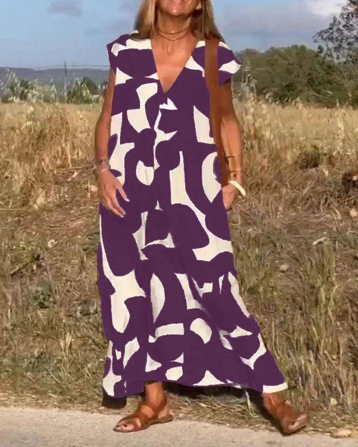 Florence – Women’s Summer V-Neck Midi Dress