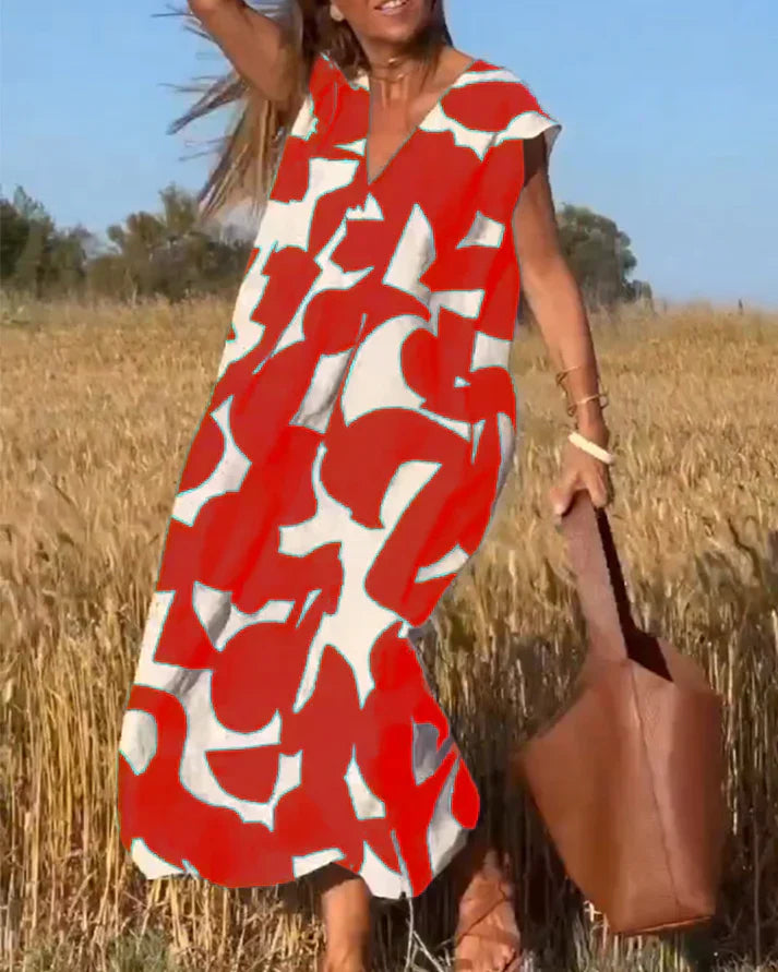 Florence – Women’s Summer V-Neck Midi Dress