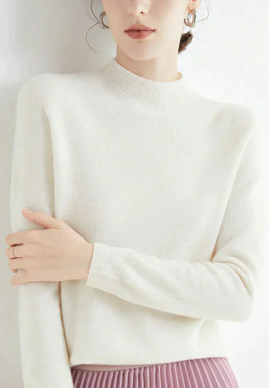 Women's Knit Sweater with Classic Crew Neck Design | R&B