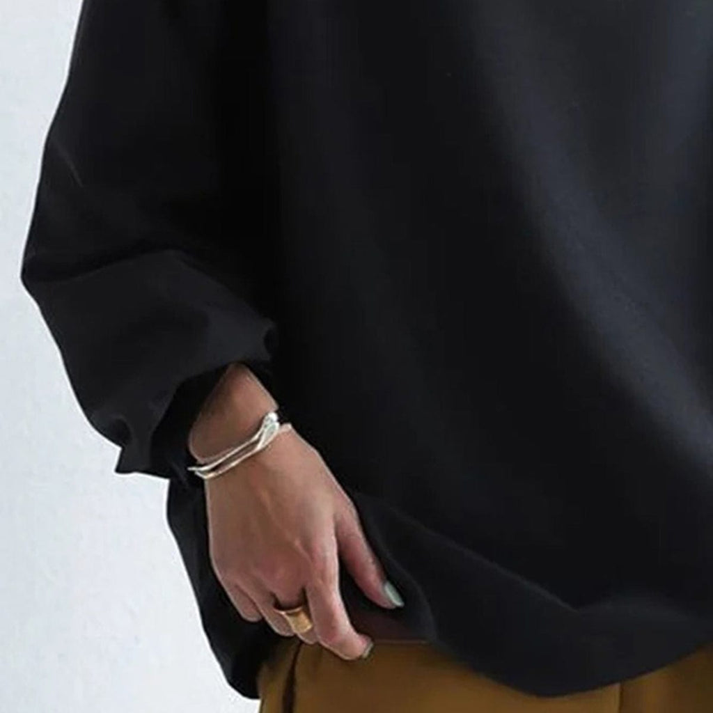 Women's Elegant Fold Collar Sweater with Relaxed Fit | R&B