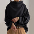 Women's Elegant Fold Collar Sweater with Relaxed Fit | R&B