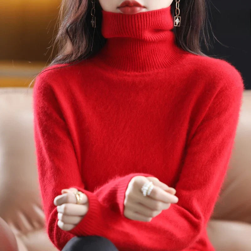 Women's Slim Fit Turtleneck Wool Sweater | R&B