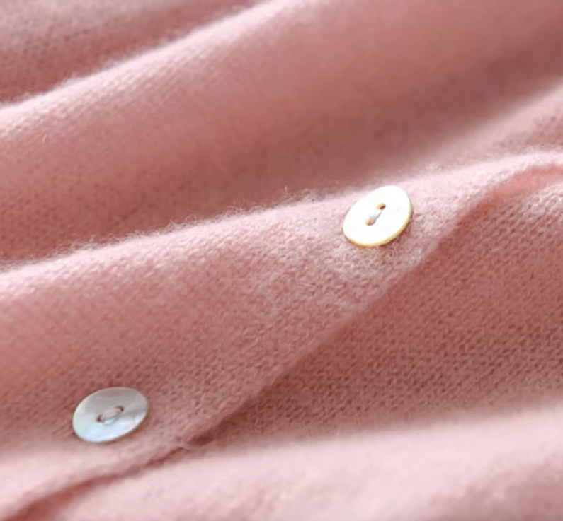Women's Button-Up Sweater with V-Neck and Soft Texture - Image 3