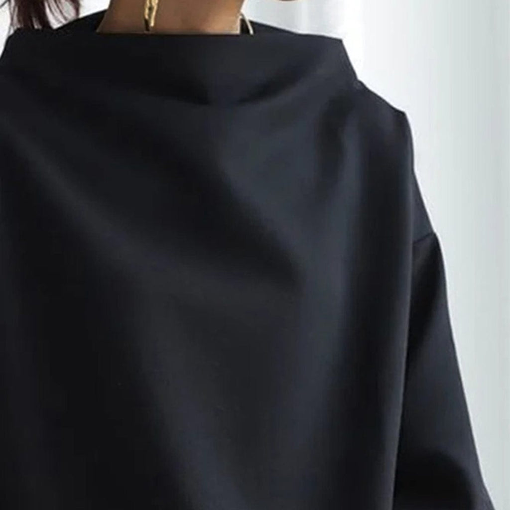 Women's Elegant Fold Collar Sweater with Relaxed Fit | R&B