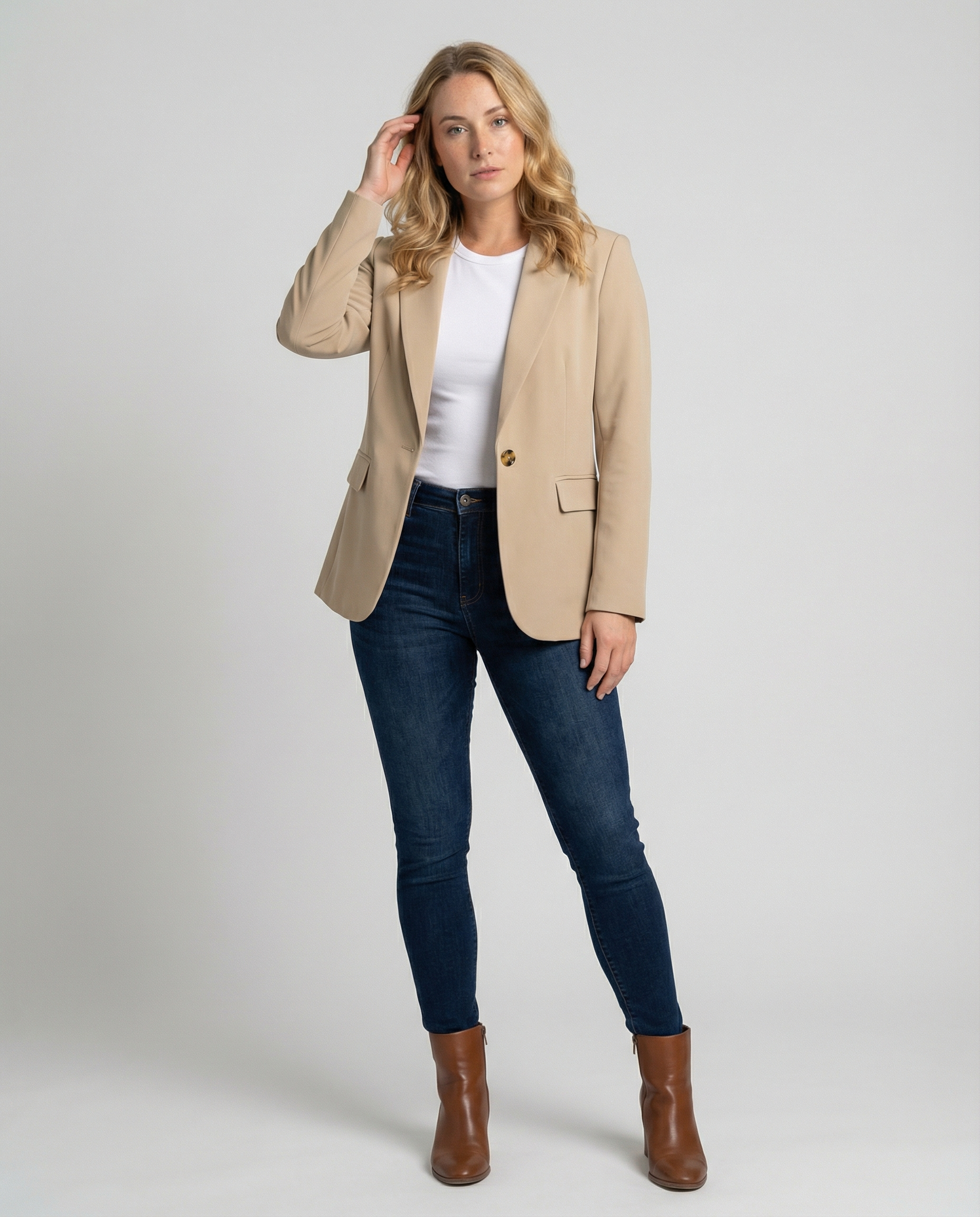 Blazer Women's Tailored Fit with Single Button Closure - Image 10