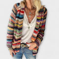 Kardigan Women’s Colorful Striped Open Front with Long Sleeves - Image 1