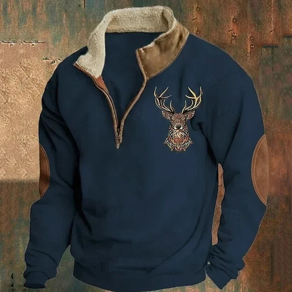 Men's Outdoor Pullover with Quarter Zip and Stand Collar | R&B