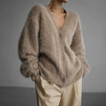 Cardigan Women's Soft Textured Knit with Button Closure - Image 1
