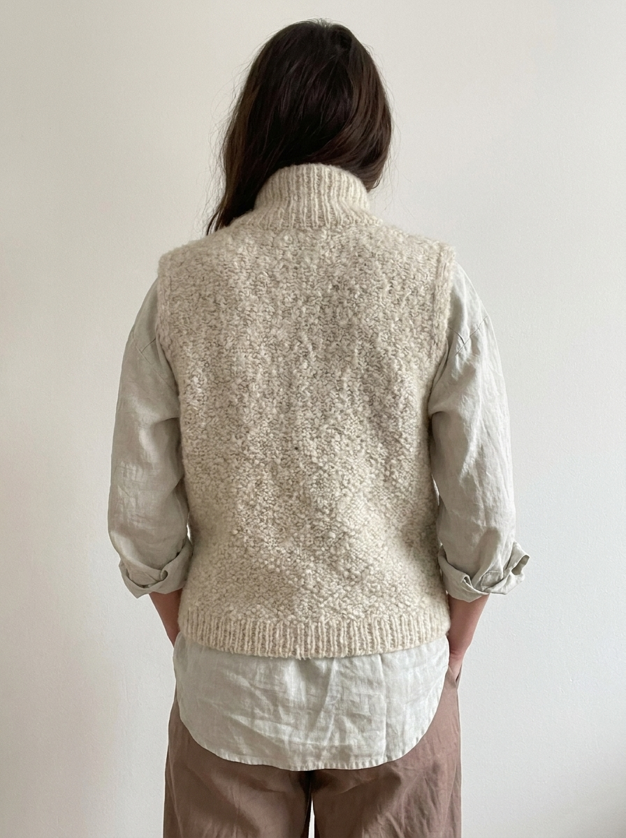 Women's Vest with High Neck and Button Closure - Image 3