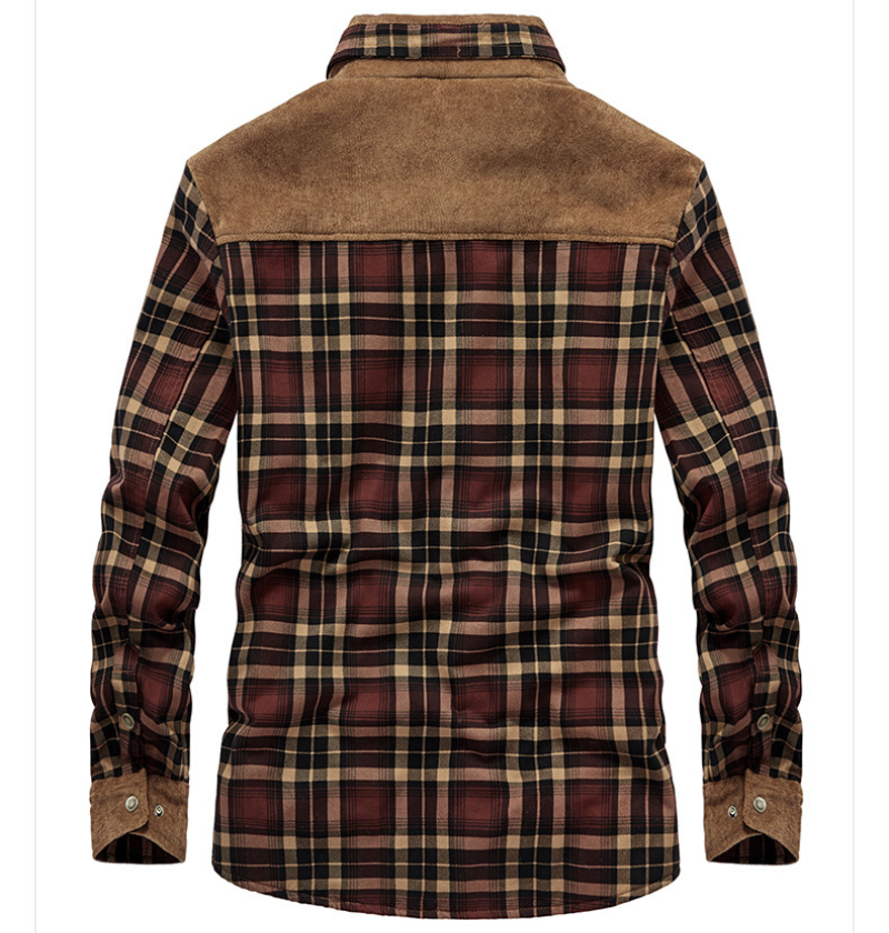 Men's Plaid Winter Shirt with Warm Lining | R&B