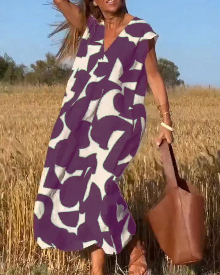 Florence – Women’s Summer V-Neck Midi Dress