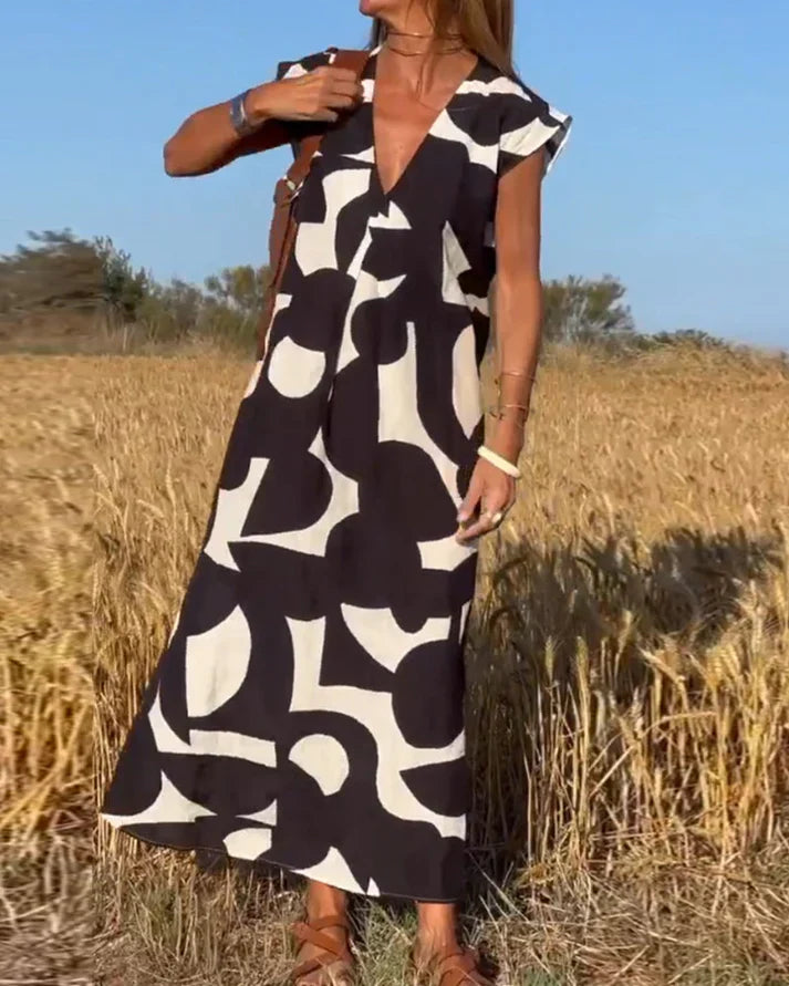 Florence – Women’s Summer V-Neck Midi Dress