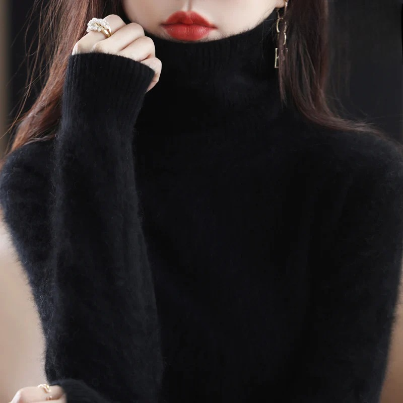 Women's Slim Fit Turtleneck Wool Sweater | R&B