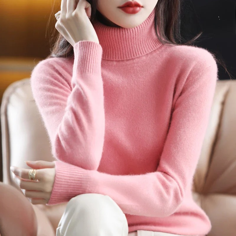 Women's Slim Fit Turtleneck Wool Sweater | R&B