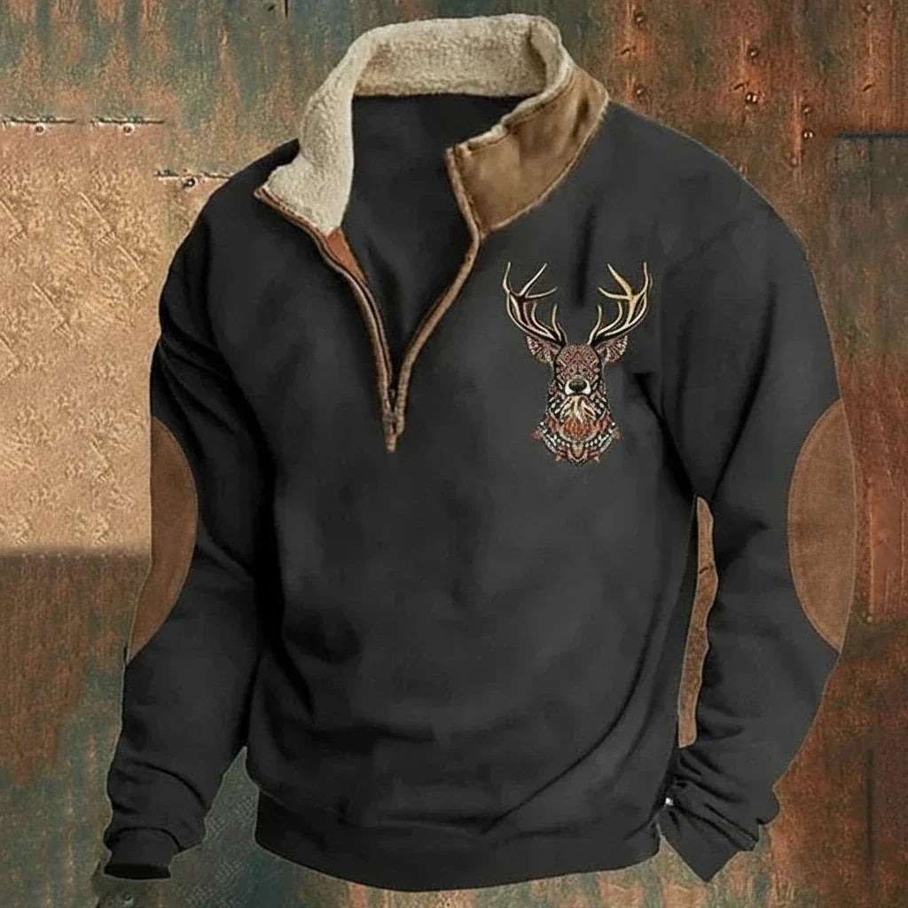 Men's Outdoor Pullover with Quarter Zip and Stand Collar | R&B